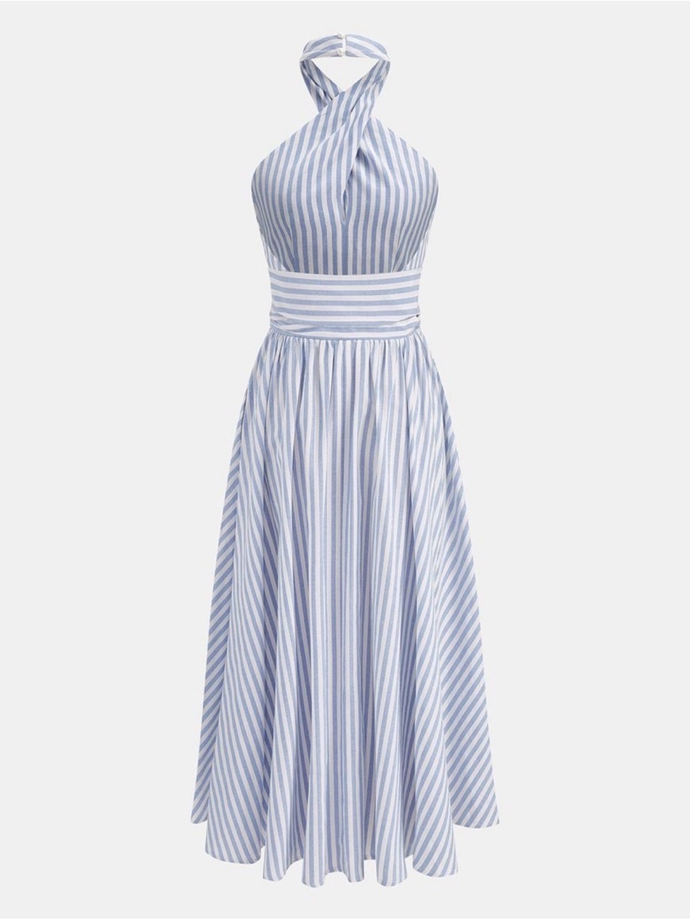 Commense Striped Halter Tie-Waist Maxi Dress - Picture 3 of 6